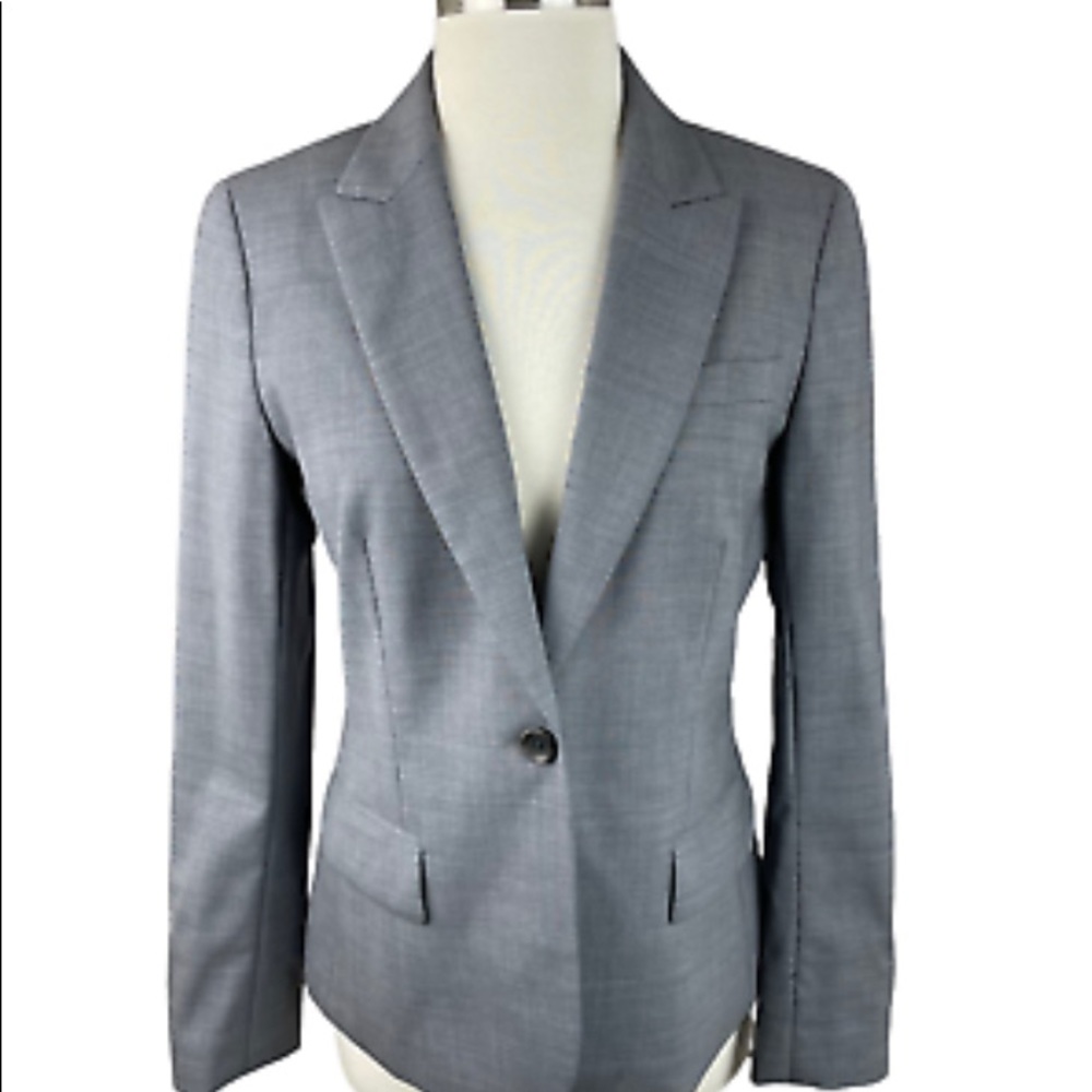 Theory one button light grey blazer